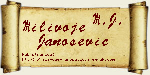 Milivoje Janošević vizit kartica